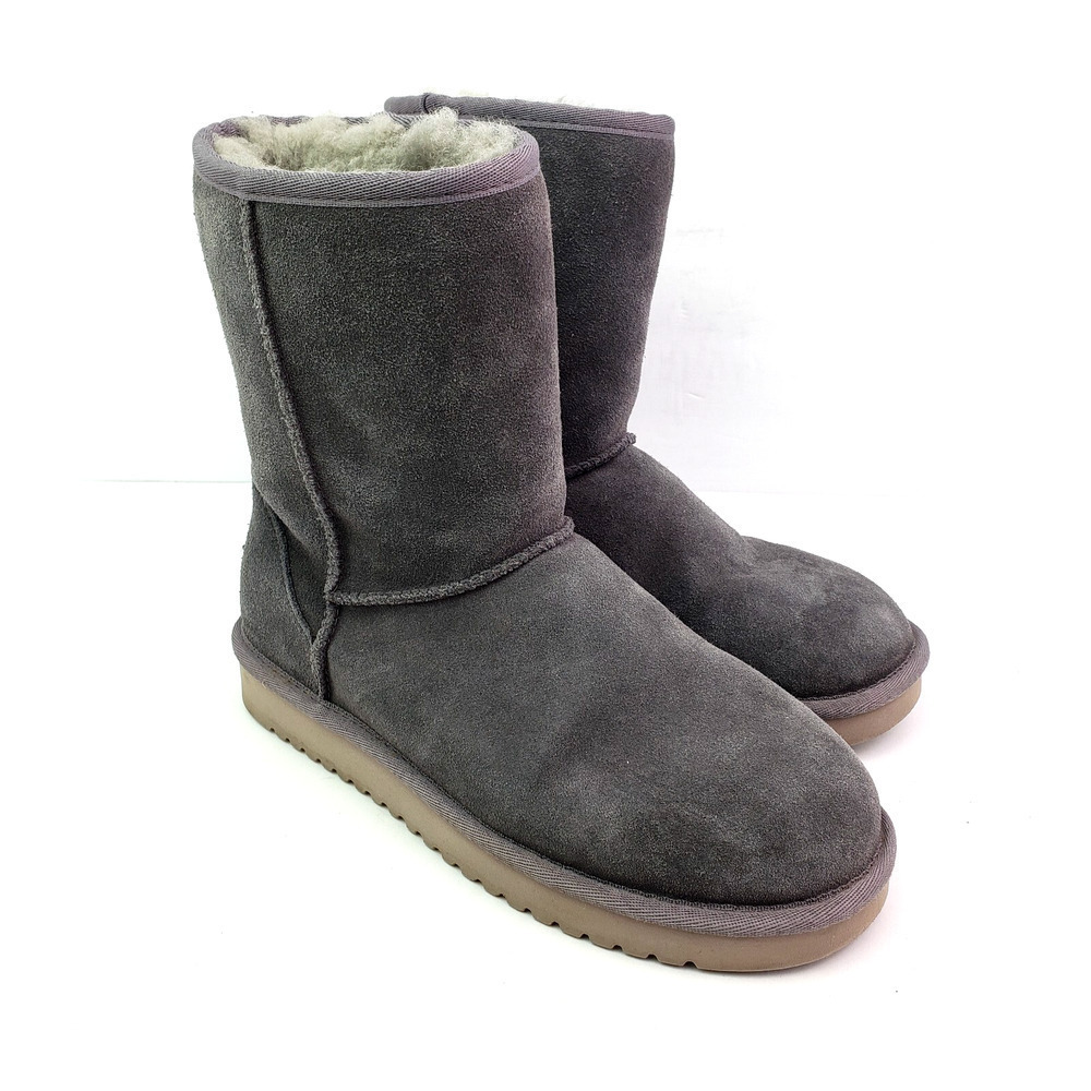 Koolaburra By Ugg Koola Short Womens Size 7 Gray Suede Shearling Boots 1017090